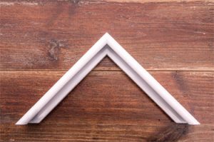 white gloss rounded edge aluminium frame